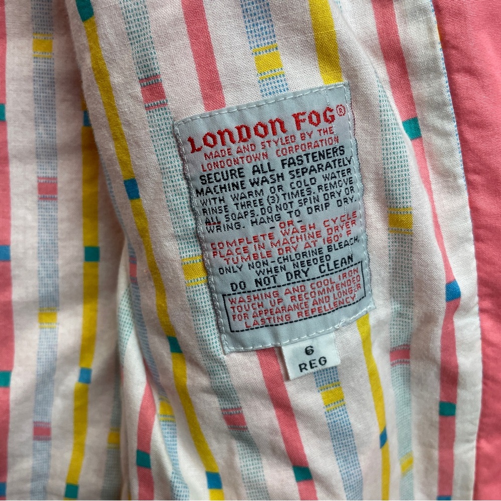 Vintage London Fog Pink All Weather 80s Zip-up Jacket Barbiecore Glam - Picture 2 of 6